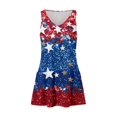thumbnail image 5 of Women's Loose Fit Sundress, Sleeveless V-Neck Summer Dress with Independence Day Theme, Perfect for Hot Weather and Festivals,Blue L, 5 of 5