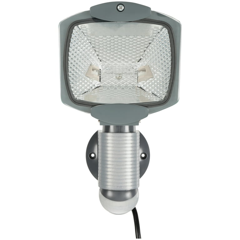 All-Pro 110-Degree Outdoor Grey Quartz Halogen Motion Activated Plug-in Security Light All-Pro 110-Degree Outdoor Grey Quartz Halogen Motion Activated Plug-in Security Light