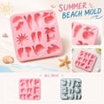 thumbnail image 2 of Silicone Candy Mold Pink 12 Cavity Summer Beach Shapes For Chocolate Cake Baking Resin Crafts 1 Pack, 2 of 6