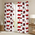 thumbnail image 2 of Homewish Fire Truck Curtains Pack of 2 (42x84 Each),Equipped Vehicles Curtains Blackout,White Red Bedroom Curtains For Boys Kids,Ultra Soft Home Decor, 2 of 6