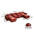 thumbnail image 5 of bokifol Modular U-Shaped Sofa,Cloud Sectional Couches for Living Room with Deep Seat,Chenille Sleeper Sofa Bed,Orange, 5 of 7