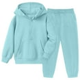 thumbnail image 3 of TBWNWG Girls Outfits Set Soft Casual Long Sleeve Hooded Pullover and Jogger Pants Outfit Comfy Two Piece Tracksuit for Youth Girls Toddler Playwear Loungewear,Sizes 11-12 Years, 3 of 9
