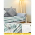 thumbnail image 4 of Aqua Plaid Sofa Couch Cushion Covers Washable, Removable Stretchable Sectional Couch Covers, Spring Summer Farmhouse Buffalo Checkered Slipcovers for L & T Shape Sofa Furniture Protector S Size 3 pcs, 4 of 7
