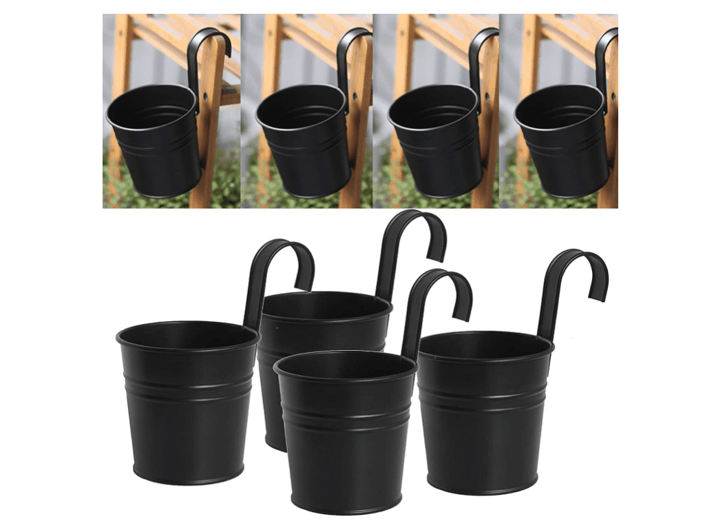 Topboutique Flower Pots Hanging Flower Pots, black Iron Garden Pots