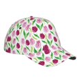 thumbnail image 3 of Daiia Tulips Flowers print Baseball Cap Men Women Golf Dad Hat Adjustable Original Classic Low Profile Hat Unconstructed Plain Cap, 3 of 9