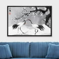 thumbnail image 2 of wall26 Framed Canvas Print Wall Art Chinese Ink Winter Cranes and Cherry Blossoms Nature Wilderness Illustrations Modern Rustic Scenic Colorful for Living Room, Bedroom, Office - 16"x24" Bl, 2 of 5