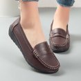 thumbnail image 2 of Viluyesy Comfort Loafers for Womens, Soft Sole Round Toe Slip-On PU Leather Casual Work Walking Flats Coffee, 2 of 6