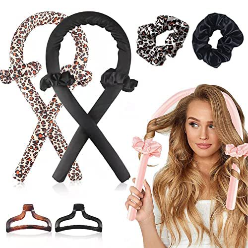 2 Set Heatless Hair Curlers,Hair Curler For Long Hair With Clamps&Hair