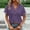 Purple, variant on Fesfesfes Women's Casual T-shirt with Buttons Eyelet V-Neck Short Roll-Up Sleeves Tops Fashion Breathable Solid Color T-shirt Blouses (Gray,M)