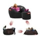 thumbnail image 2 of Puff Cama Matrimonial 2 en 1 con Taburete Baggy Negro 140 x 180 cm, 2 of 3