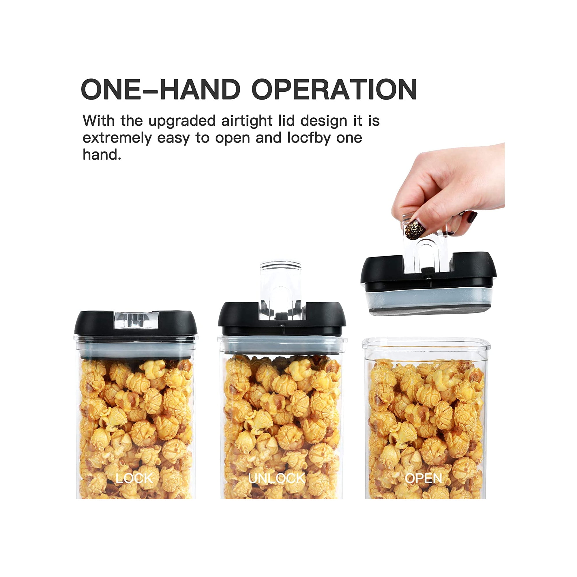 7 Pieces Airtight Food Storage Container Set Kitchen Organization Containers with 8 Labels & Chalk Marker BPA Free Clear Plastic Kitchen and Pantry Organization Containers