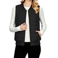 thumbnail image 6 of DailyTrove Women Ribbed Baseball‑Collar Horizontal‑Quilted Sleeveless Vest, Casual Layering Gilet, 6 of 9