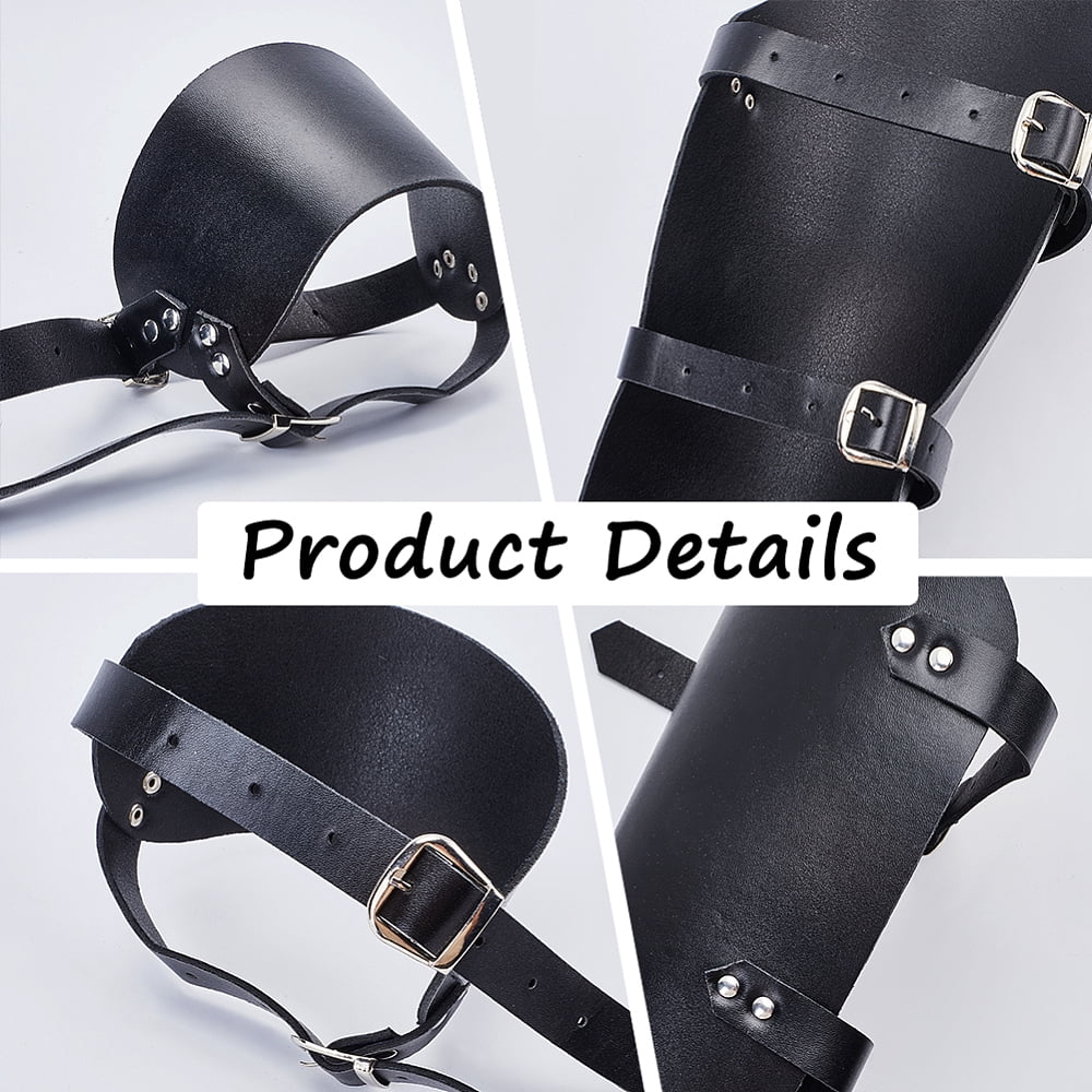 Imitation Leather Cover Leg Guards Renaissance Medieval Costume Accessories Black 430x560x2.5mm