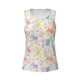 thumbnail image 4 of Fotbe Flower Color Rabbit Womens Loose Fit Casual Flowy Slim-Fit Tank Tops Athletic Round Neck Trendy Sleeveless Summer Tops for Gym and Yoga-Large, 4 of 9