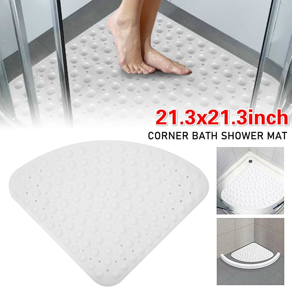 Corner Shower Mat Sector Rubber Anti-Slip Quadrant Bath Mat Anti-Bacterial Z5E9 