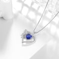 thumbnail image 4 of Blue Heart Necklace Butterfly September Birthstone Necklace Sapphire CZ 925 Sterling Silver Pendant Jewelry Women Birthday Mother's Day Gifts, 4 of 10