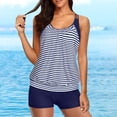 thumbnail image 2 of Two Piece Tankini Bathing Suits T Back Blouson Swim Tops With Boy Shorts Women Swimsuits Sporty Swimwear, 2 of 7