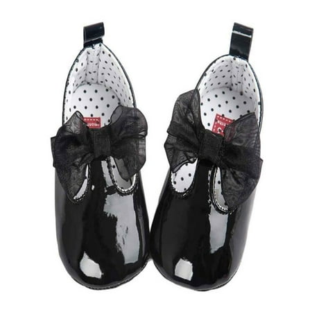 Baby Girl Bowknot Leater Shoes Sneaker Anti-slip Soft Sole Toddler