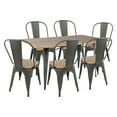 thumbnail image 2 of Oregon 7-Piece Industrial-Farmhouse Dining Set in Grey and Brown by LumiSource, 2 of 6