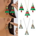 thumbnail image 2 of PRIYAL Women's Elegant Rhinestone & Green Christmas Tree Necklace and Earrings Set - Red Stone Accent Jewelry, Year-Round Wear, Holiday Party Outfit, Dainty Matching Jewelry Gift for Xmas, 2 of 11