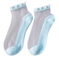 thumbnail image 3 of Puntoco Clearance Women Mesh Ladies Solid Patchwork Thin Socks Women’S Stockings Light Blue, 3 of 3