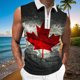 thumbnail image 1 of Camiseta sin mangas con cuello vuelto para hombre, informal, a la moda, sin mangas, con estampado y cremallera, blusa deportiva de poliéster para hombre, 1 of 5