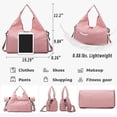 thumbnail image 3 of 2026 Yoga Gym Bag for Women, Gym Duffel Bag with Yoga Mat Holder & Shoe Compartment, Weekender Travel Tote Bag with Wet Dry Pockets (Black), 3 of 5