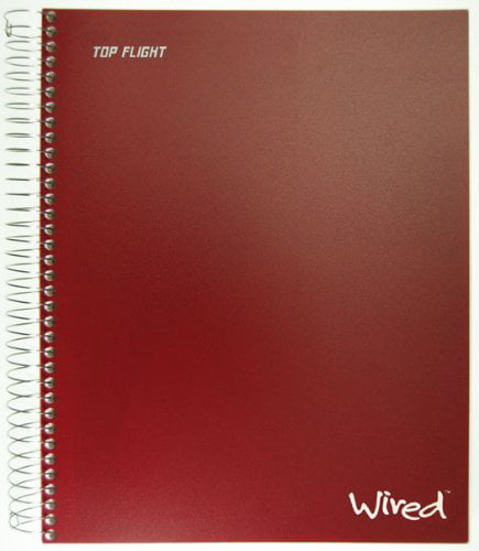11 x 8.5 in Sheets 120 Sheets Each 3X Top Flight Wired 3 Subject Notebooks 
