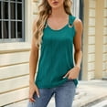 thumbnail image 2 of Kovlvoll Womens Tank Tops Crew Neck Sleeveless Suspenders T-Shirts Summer Dressy Casual Solid Color Camisole Top, 2 of 4