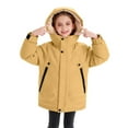 thumbnail image 4 of CPNG Kids Plush Lined Jacket Long Warm Puffer Jacket Winter Windproof Waterproof Parka Snow Coat Boys Warm Thicken Fleece Tops Girls Sherpa Outdoor Tops, 4 of 8