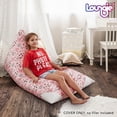 thumbnail image 5 of Loungie Princess Pink Bean Bag Covers - Microfiber | Storage | Stuffed Animal 55"x35", 5 of 8