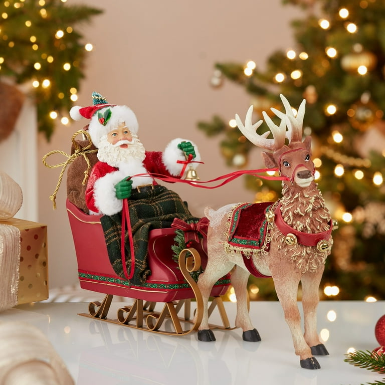 Kurt Adler 10-Inch Santa Claus in Sleigh with Reindeer Kurt Adler 10-Inch Santa Claus in Sleigh with Reindeer