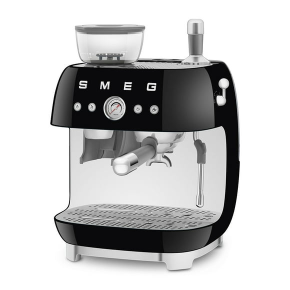 SMEG ESPRESSO MACHINE 50'STYLE WITH INTEGRATED GRINDER BLACK EGF03BLEU