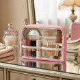 thumbnail image 6 of Multi-layer Transparent Pencil Pouch, Large Capacity Cloth Makeup Brush Bag, Multifunctional Stationery Storage Bag for Home Office Travel Hotel Daily Use, 6 of 7