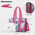 thumbnail image 5 of Teacher Tote Bag,Pioneer Flower Floral Print Pattern Teacher Utility Tote Bag,Large Work Tote Bags for Women with Multiple Pockets,Top Zipper Closure,13.8x10.6x6.7 Inch, 5 of 5