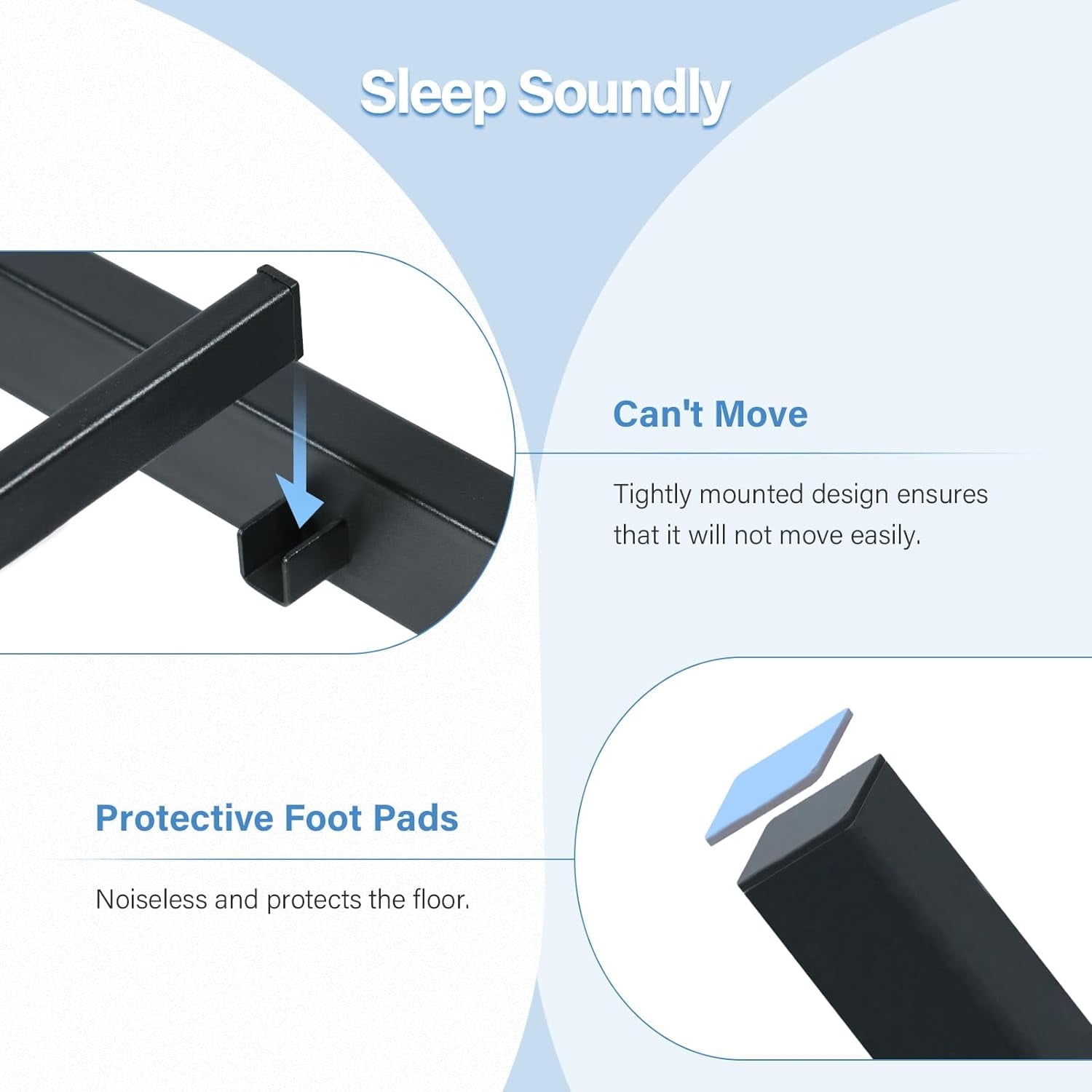 4 Ever Twin Size Metal Bed Frame with USB Charging, LED Lights, Heavy Duty, No Box Spring Required, Black