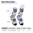 thumbnail image 2 of Honeii Donuts Print Adult Socks,Crew Socks,Casual Calf Socks,Daily Wear Socks for Men & Women, Perfect for Sports, Casual and Everyday Use, 2 of 6