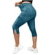thumbnail image 4 of Pantalones de Cintura Elásticos para Mujeres Casual Caminando con Bolsillos Impresos No Tejido Denim Imitación Denim Hendidura Doblado Cómodo para Salir, 4 of 8