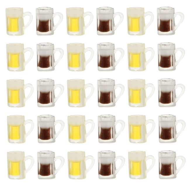 FRCOLOR Mini Beer Models Creative Resin Mini Beer Models for DIY Crafts Assorted Color Lightweight Fine Workmanship 30pcs,0.59"X0.59"X0.35"