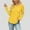 Yellow, variant on Hrsba Womens Plus Size Pullover Tops , Women Casual Tops Fall Sweaters for Women Long Sleeve Hooded V Neck Knit Sweater with Solid Color Drawstring and Front Pockets