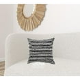 thumbnail image 6 of HomeRoots 20" X 20" Black And Cream 100% Cotton Striped Zippered Pillow, 6 of 10