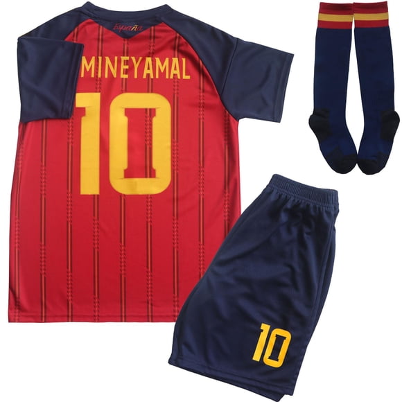Conjunto de camiseta de fútbol para niños VIPKNOW España #10 rojo talla 20