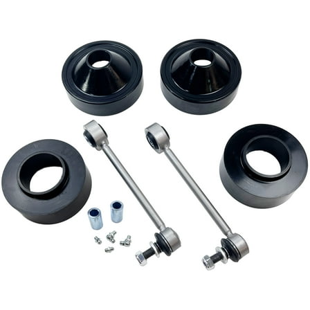 2-Inch Front / 1-Inch Rear Strut Rear Coil Spring Spacers Leveling Lift Kit with Front Sway Bar End Links Suspension Lift Set with Pull Rod Compatible with Jeep Wrangler JK 2007-2018