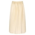 thumbnail image 3 of YUUMIN Women's Soft Satin Half Slips for Under Dresses Anti-static Elastic Waist Plus Size Long 60cm Champagne XL, 3 of 7