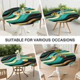 thumbnail image 7 of Teal Gold Marble Pattern Round Fitted Tablecloth with Elastic Edge,Dining Table Cover Waterproof,Outdoor Round Tablecloth for Camping,Dining,Indoor and Outdoor, 7 of 7