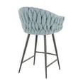thumbnail image 2 of LumiSource Black Metal, Grey PU, Blue Fabric Braided Matisse Counter Stool, 2 of 7