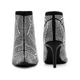 thumbnail image 2 of BLISSFUL STEP Women's Ankle Boots Rhinestone Stiletto Heel Pointed Toe Elastic Booties  Black 6, 2 of 7