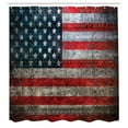 thumbnail image 3 of Ambesonne American Flag Shower Curtain, US Flag Plate, 69"Wx84"L, Red Grey, 3 of 5