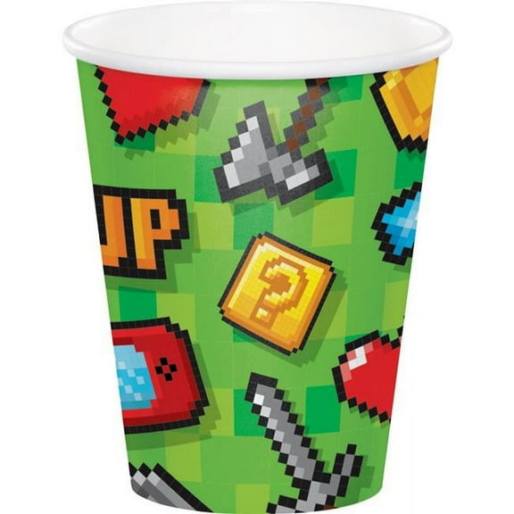 Gaming Party 9 ounce Cups - 1 pack of 8 - Party Supplies