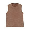 thumbnail image 2 of Men's Cotton Sleeveless Shirt Workout Muscle Tank Tops Casual Washed T Shirts Spring Summer Beach Tee Coffee L, 2 of 4